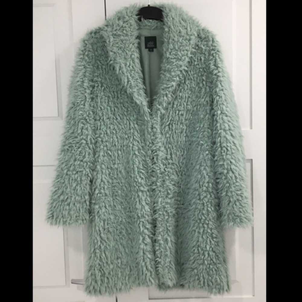Xs fuzzy faux fur coat